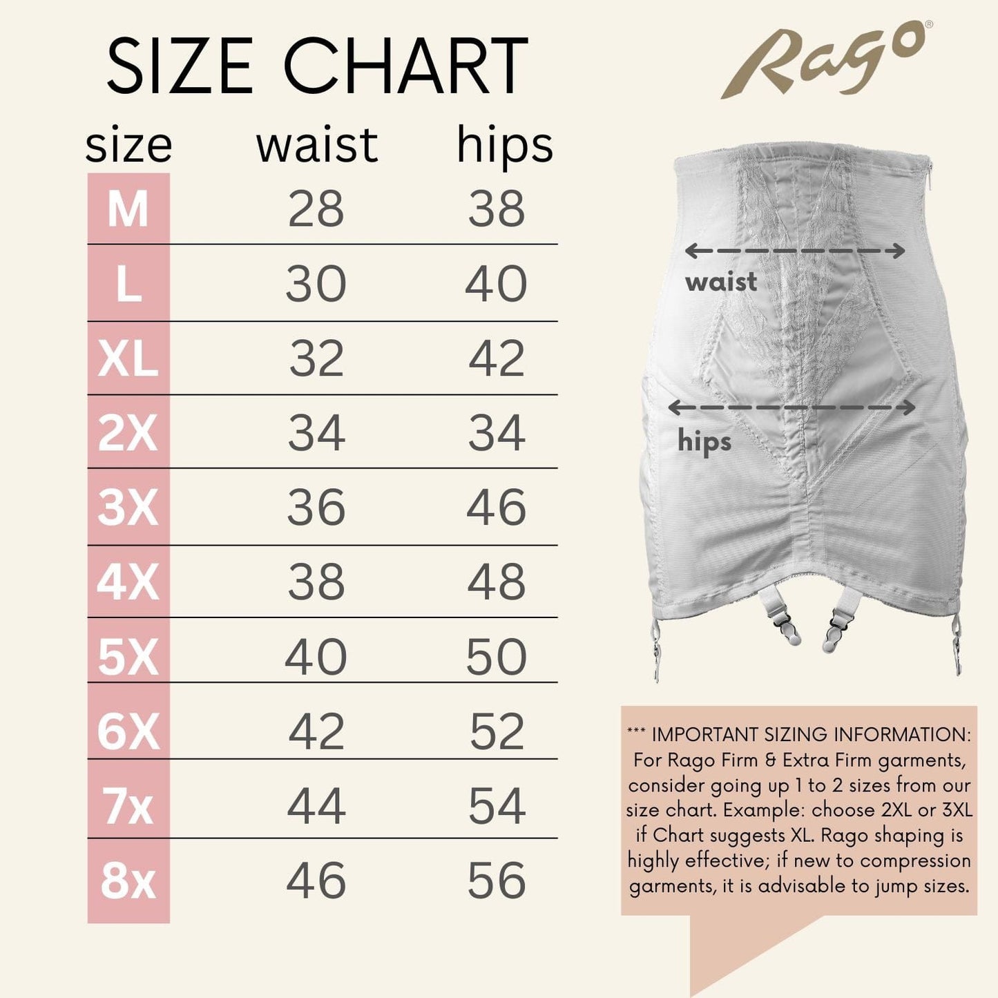 Style 1294 | Open Bottom Girdle Extra Firm Shaping | Zipper + Hook Closure | Sizes M–8X