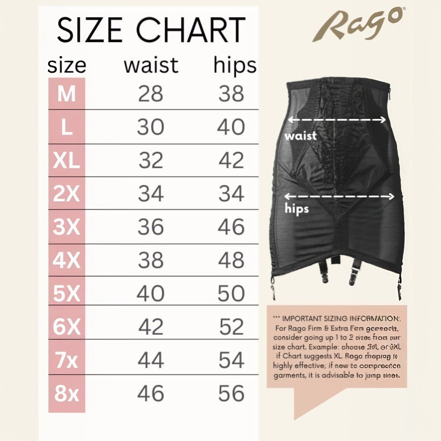 Style 1294 | Open Bottom Girdle Extra Firm Shaping | Zipper + Hook Closure | Sizes M–8X
