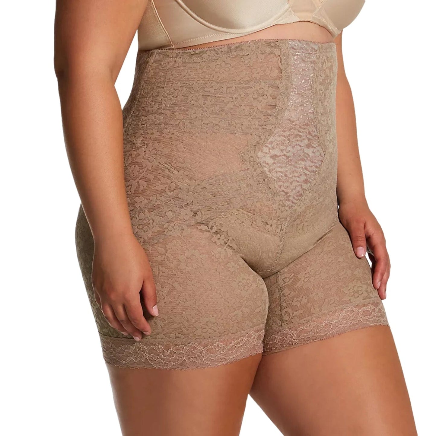 Style 6207 | No Roll High Waist Lace Thigh Slimmer with Extra Firm Support