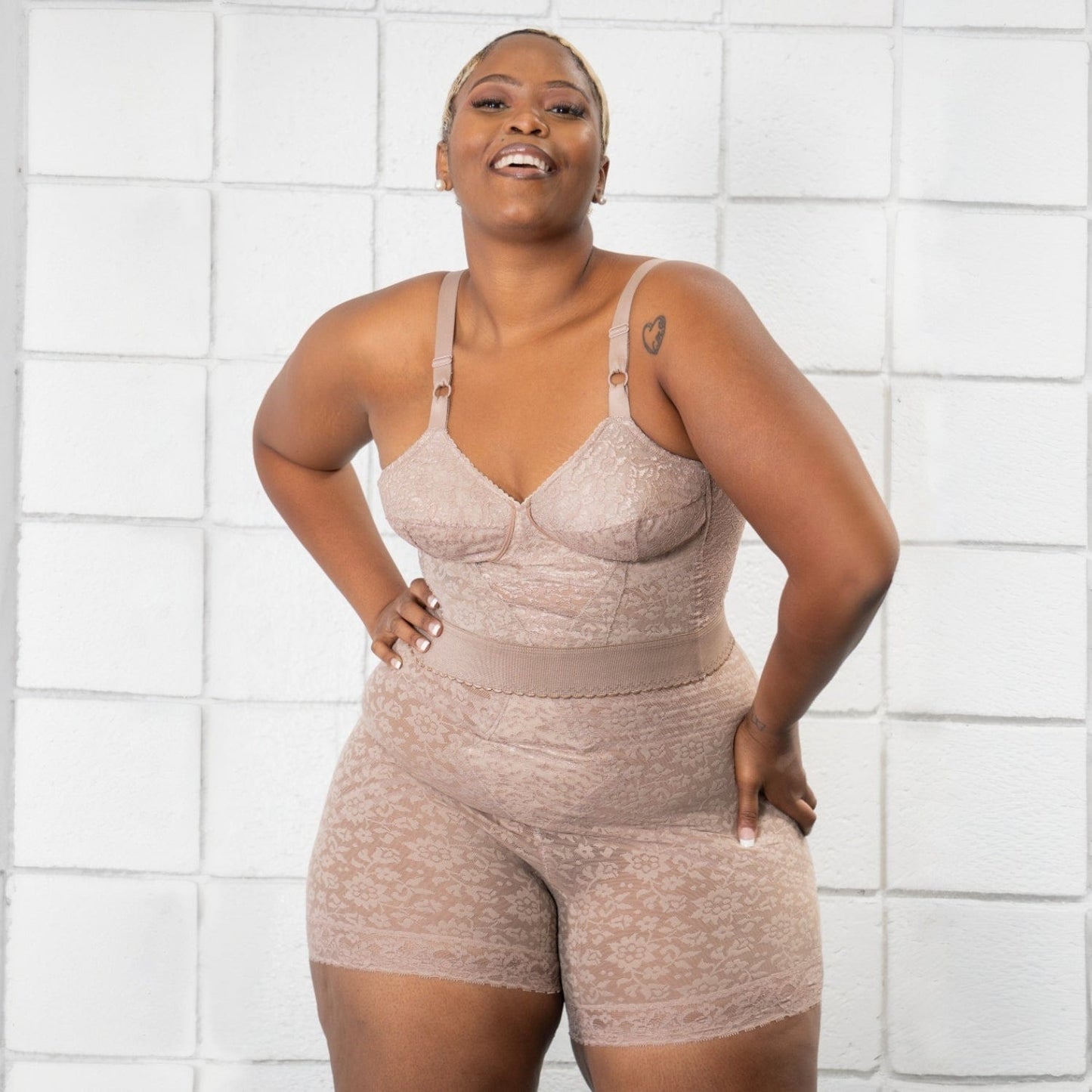 Style 6207 | No Roll High Waist Lace Thigh Slimmer with Extra Firm Support