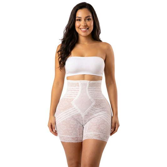 Style 6207 | No Roll High Waist Lace Thigh Slimmer with Extra Firm Support