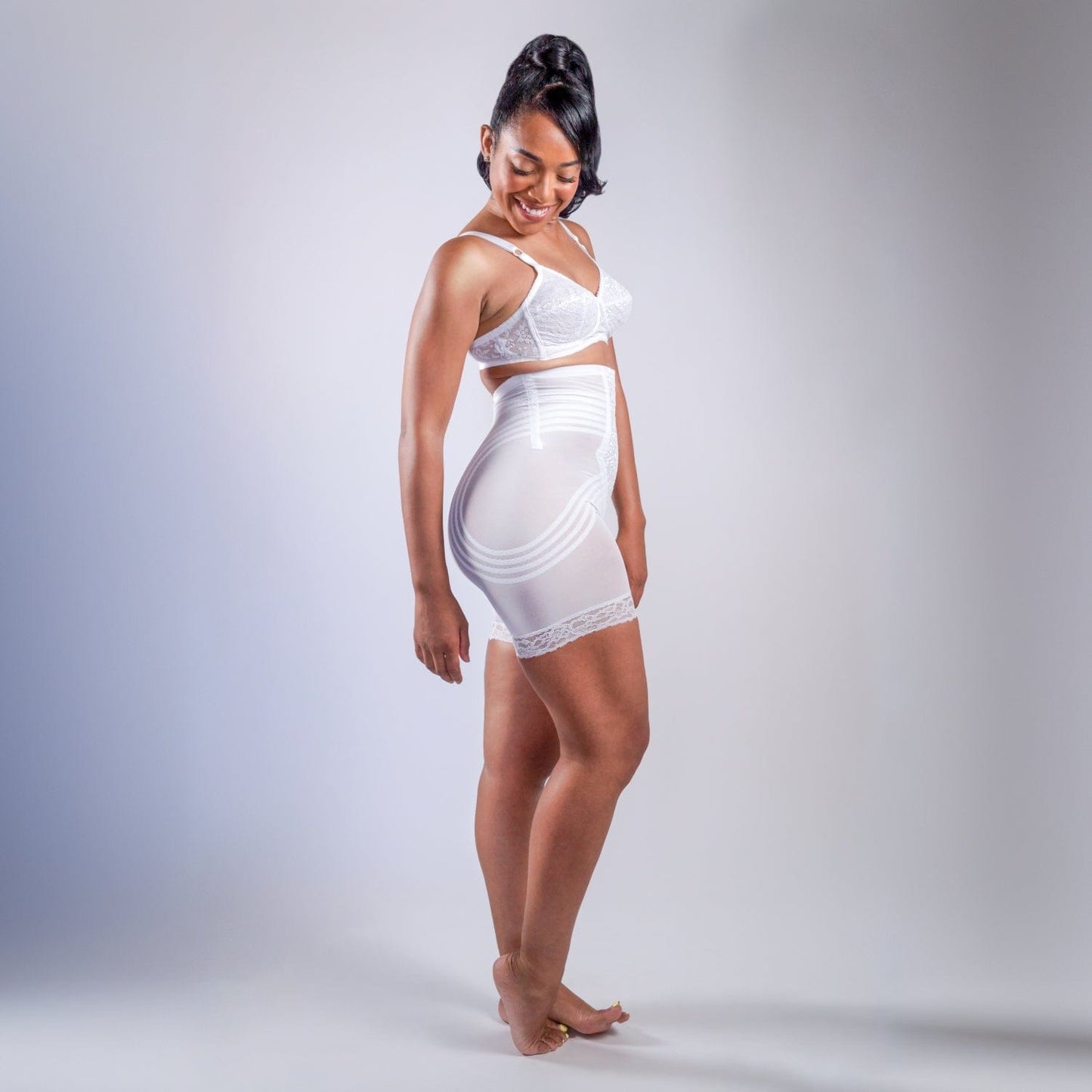 Style 6209 | Breathable High Waist Thigh Slimmer | No Roll Power Mesh Hourglass Shaper | Firm to Extra Firm Support