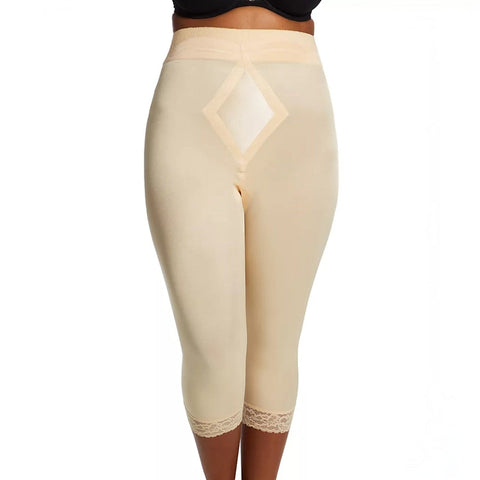 Style 6266 | High Waist Capri Pant Liner with Tummy Control Satin Panel| Memory Compression Fabric | Medium Support