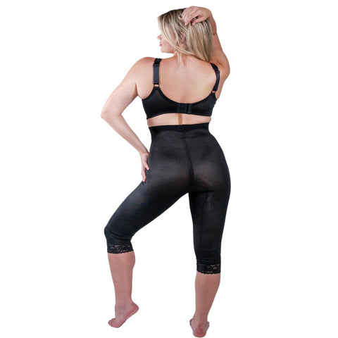 Style 6266 | High Waist Capri Pant Liner with Tummy Control Satin Panel| Memory Compression Fabric | Medium Support