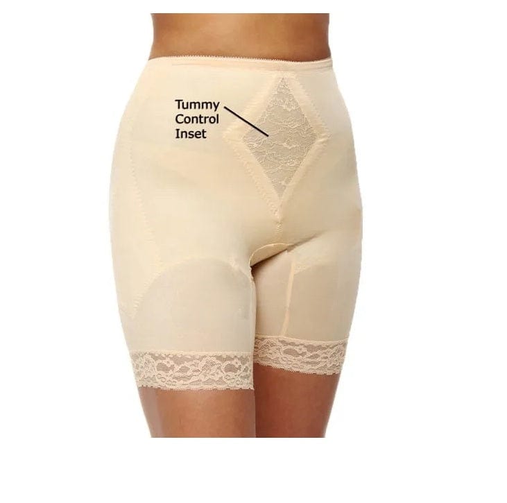Style 6795 | Waistline Thigh Slimmer with Tummy Control Panel| Memory Compression Fabric | Medium Support