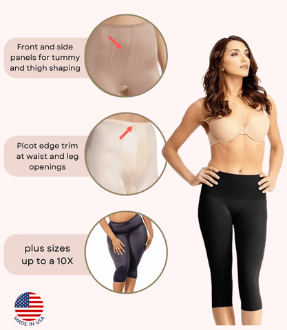 Style 920 | Capri Pant Liner Light Shaping | Satin 4-Way Stretch