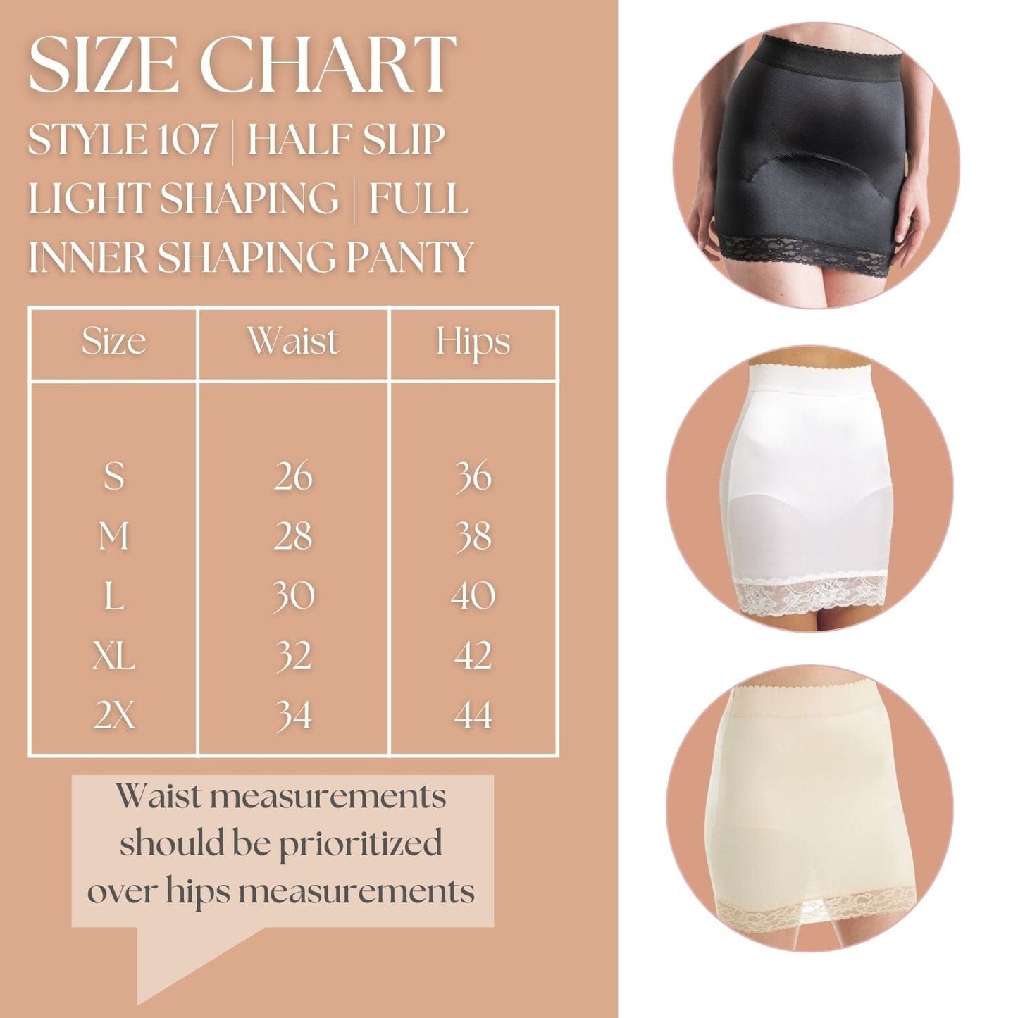 Style 107 | Half Slip Light Shaping | Full Inner Shaping Panty