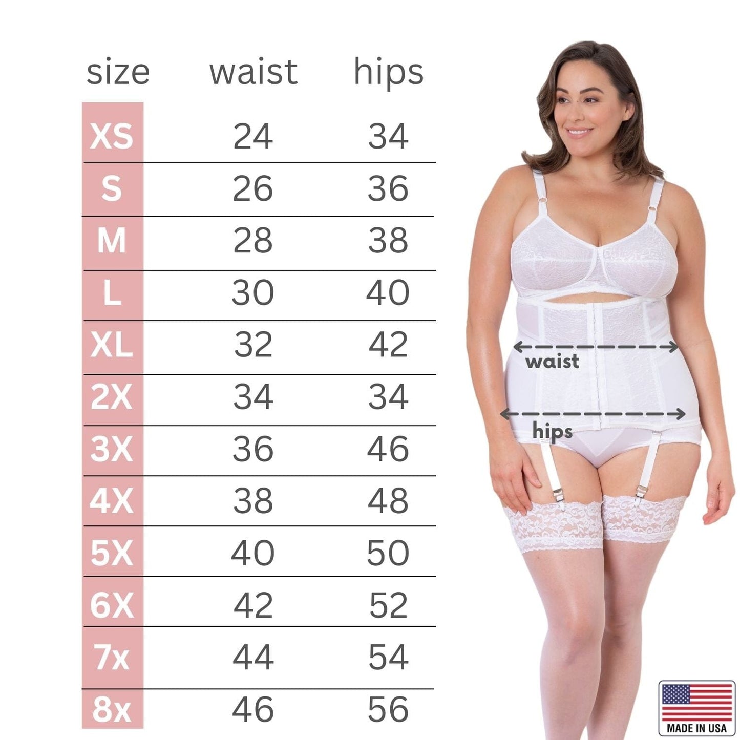 Style 21 | Waist Trainer / Girdle with Garters Firm Shaping