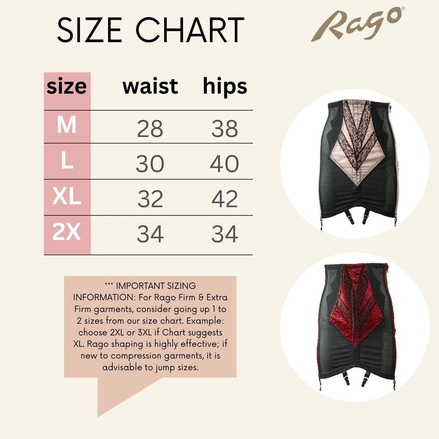 Style 1294 | Open Bottom Girdle Extra Firm Shaping | Zipper + Hook Closure | Sizes M–8X
