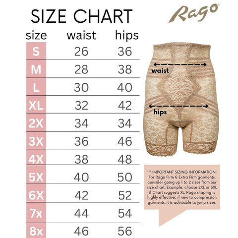 Style 6207 |  No Roll High Waist Lace Thigh Slimmer with Extra Firm Support