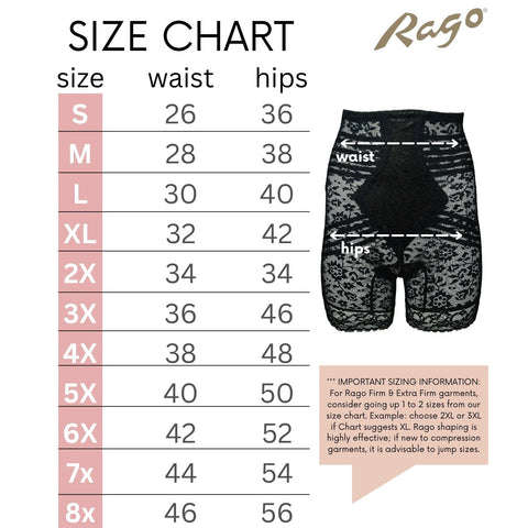 Style 6207 |  No Roll High Waist Lace Thigh Slimmer with Extra Firm Support