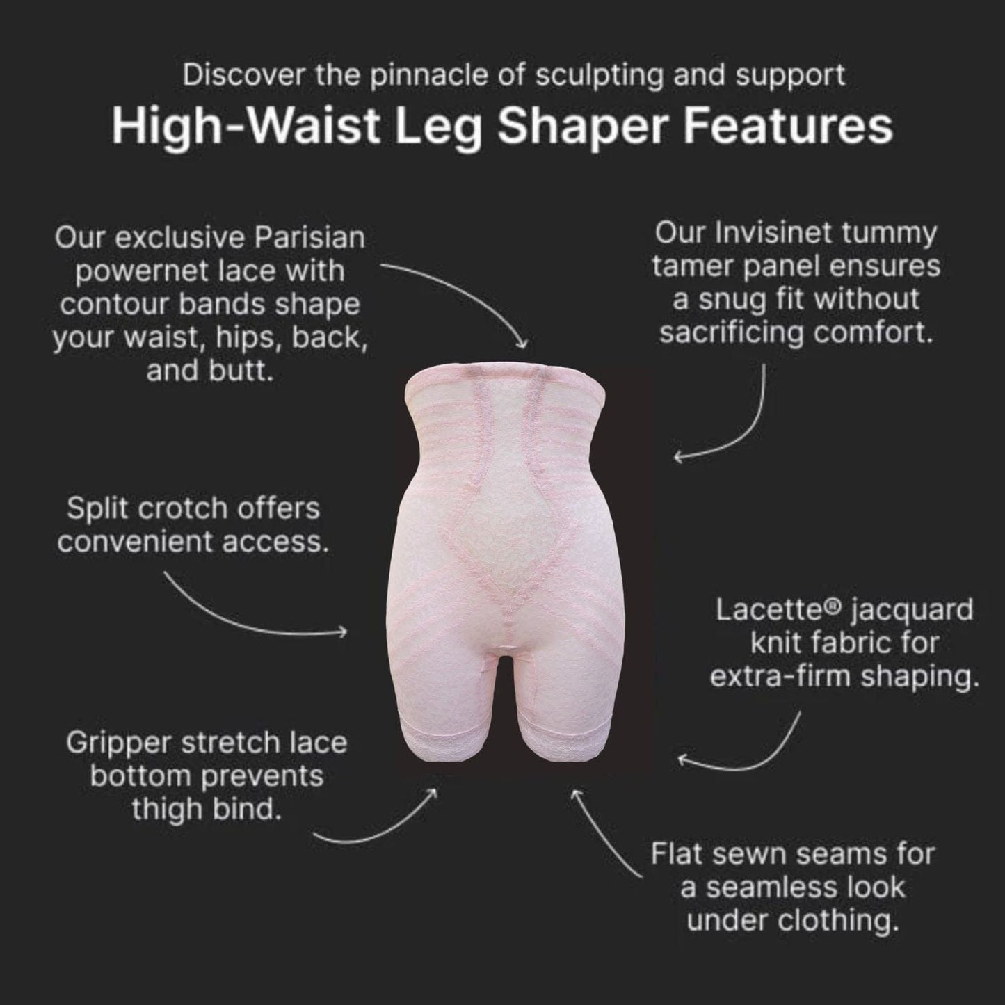 Style 6207 | No Roll High Waist Lace Thigh Slimmer with Extra Firm Support