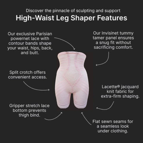 Style 6207 |  No Roll High Waist Lace Thigh Slimmer with Extra Firm Support
