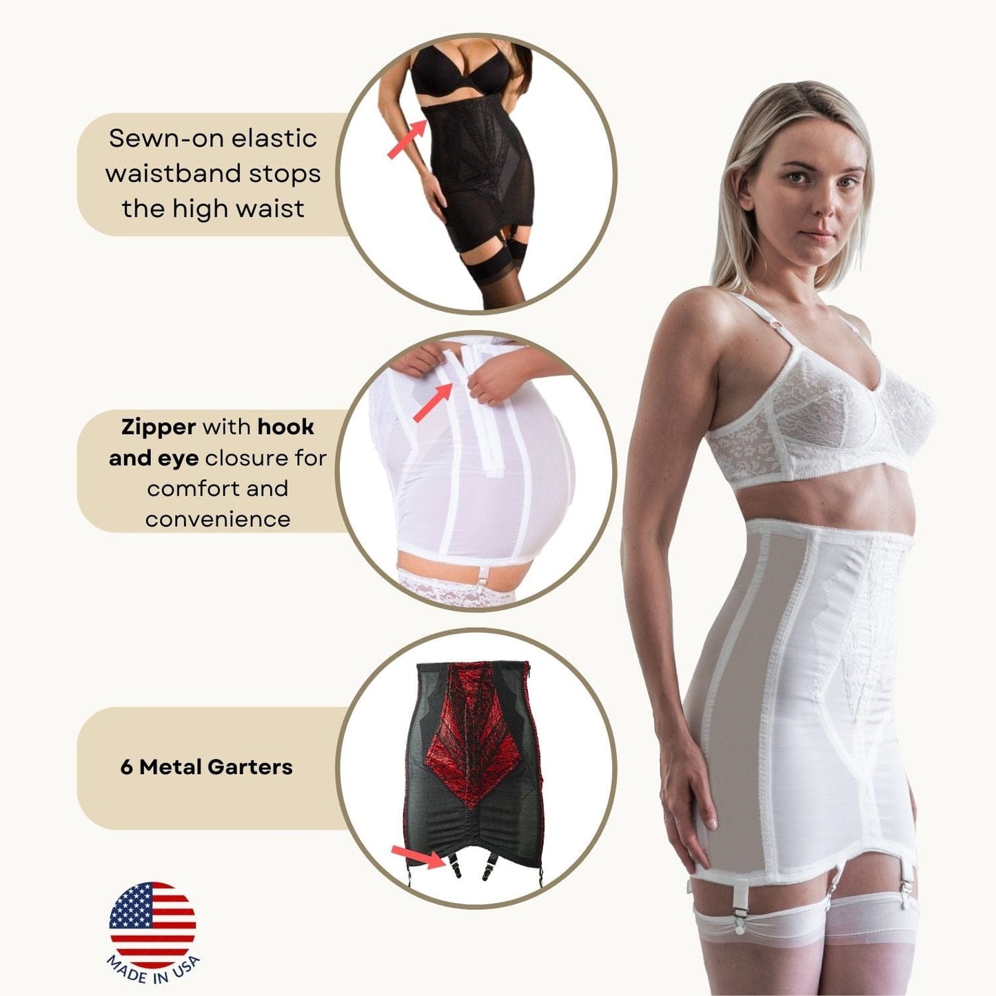 Style 1294 | Open Bottom Girdle Extra Firm Shaping | Zipper + Hook Closure | Sizes M–8X