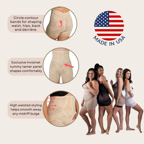 Style 6207 |  No Roll High Waist Lace Thigh Slimmer with Extra Firm Support