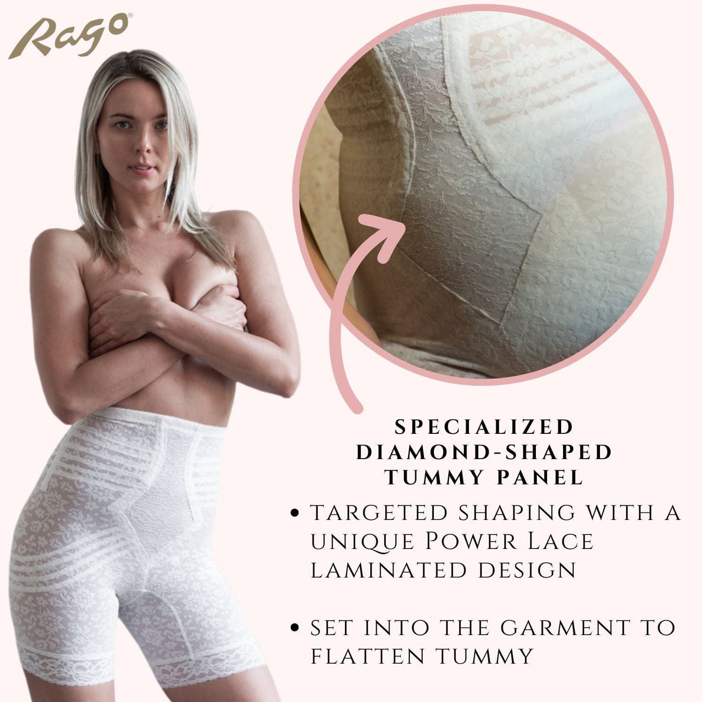 Style 6207 | No Roll High Waist Lace Thigh Slimmer with Extra Firm Support