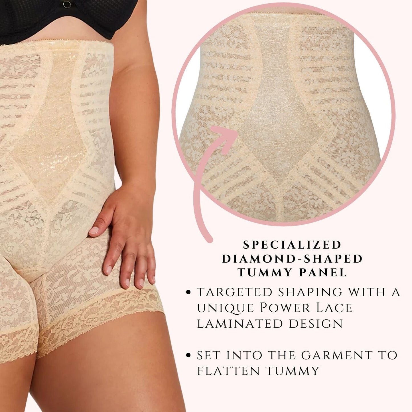 Style 6207 | No Roll High Waist Lace Thigh Slimmer with Extra Firm Support