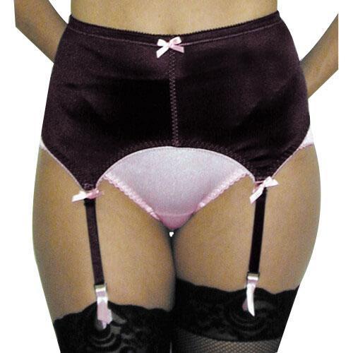 Rago 72523 Garter Belt With Four Leg Straps - Black/Pink Rago 72523 Garter Belt With Four Leg Straps - Black/Pink