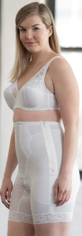 Style 6228 | High Waist Thigh Slimmer with Side Zipper | Memory Compression Fabric | Medium Support