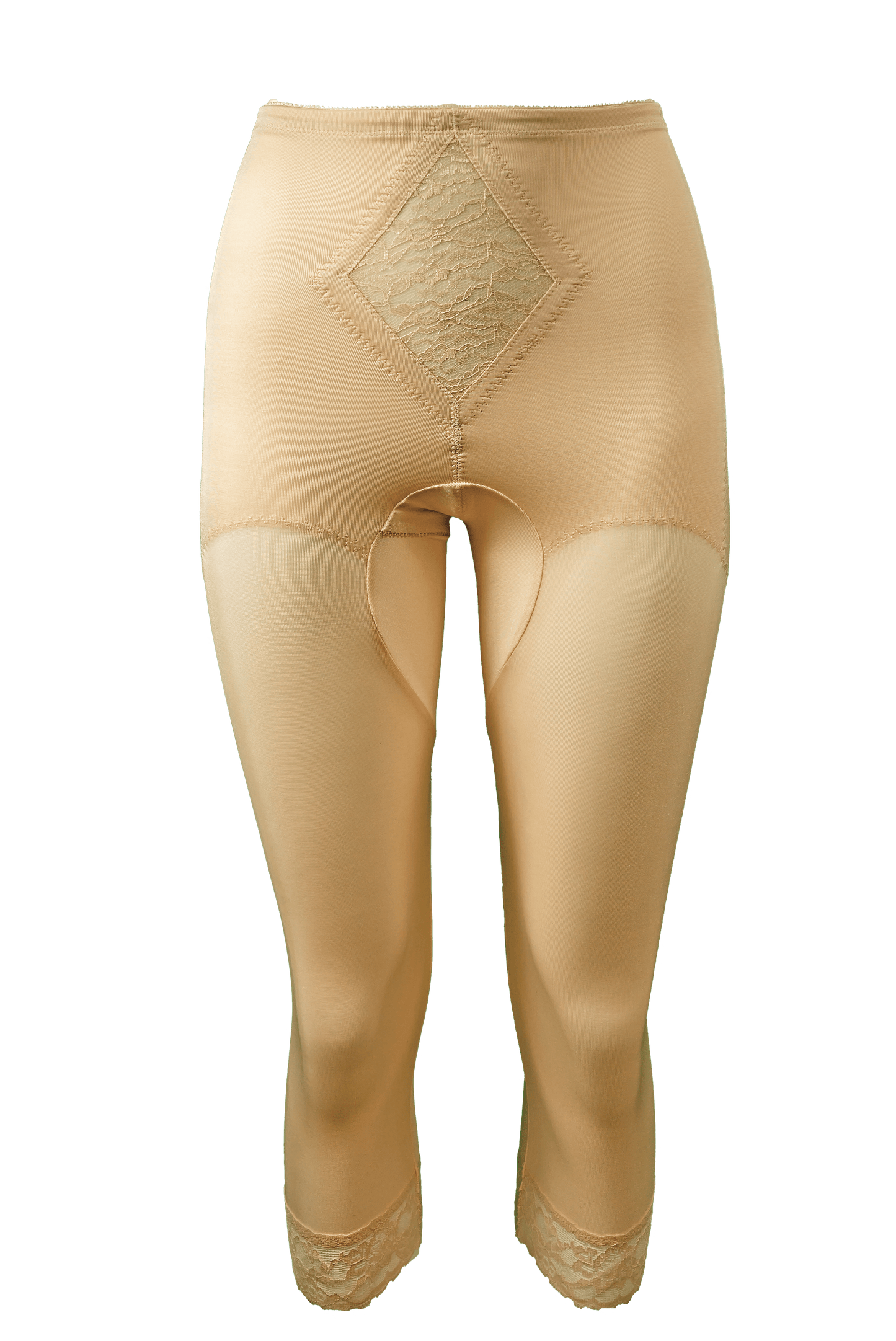 Style 6265 | Waistline Capri Pant Liner with Tummy Control Panel| Memory Compression Fabric | Medium Support