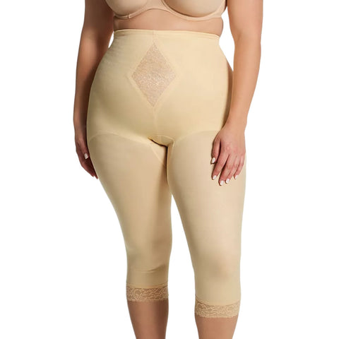 Style 6265 | Waistline Capri Pant Liner with Tummy Control Panel| Memory Compression Fabric | Medium Support