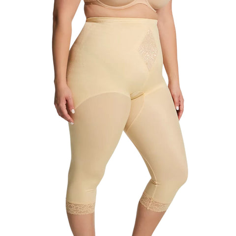 Style 6265 | Waistline Capri Pant Liner with Tummy Control Panel| Memory Compression Fabric | Medium Support
