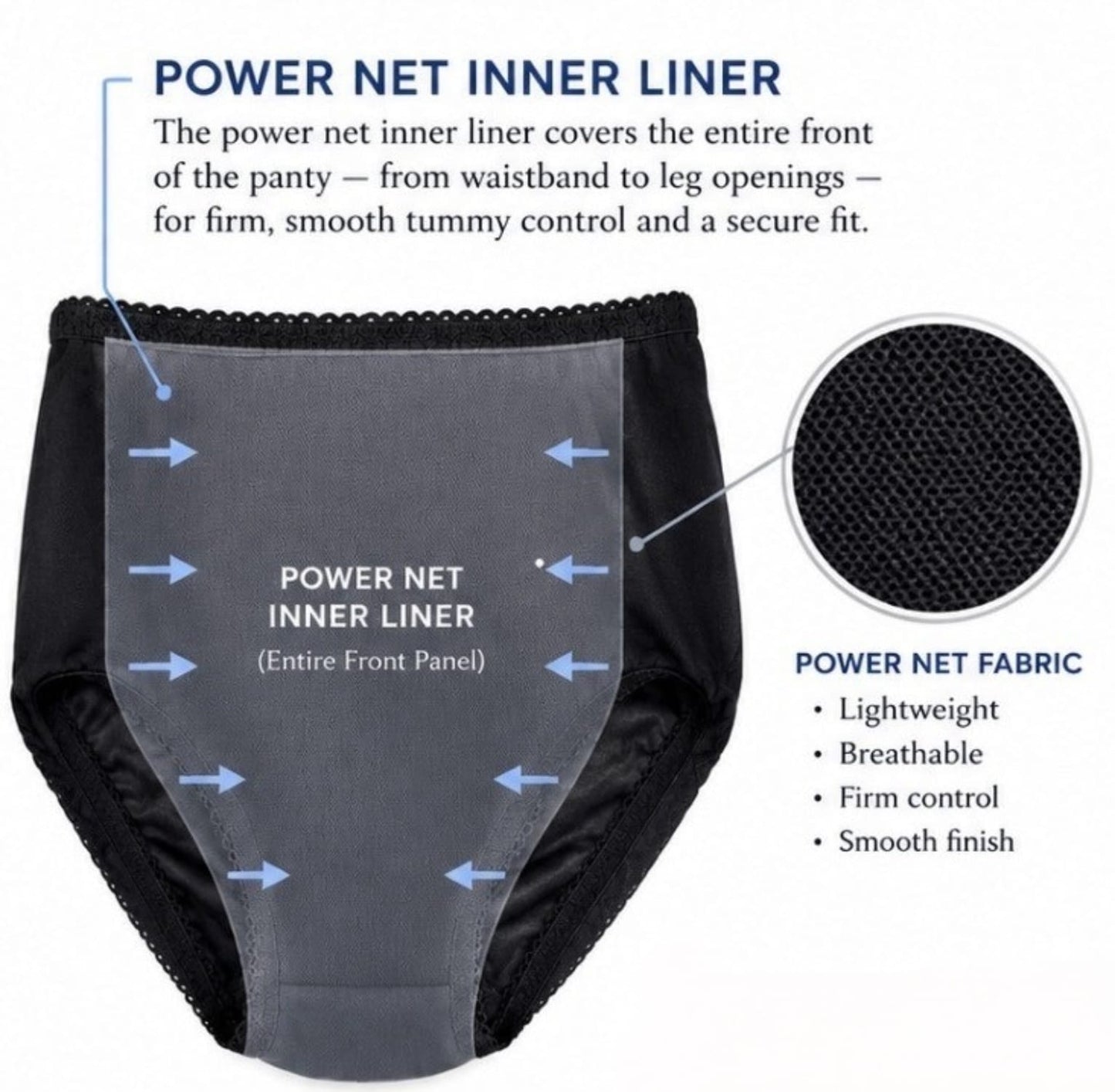High Leg Light Shaping Tummy Control Panty with Inner lining | Style 510