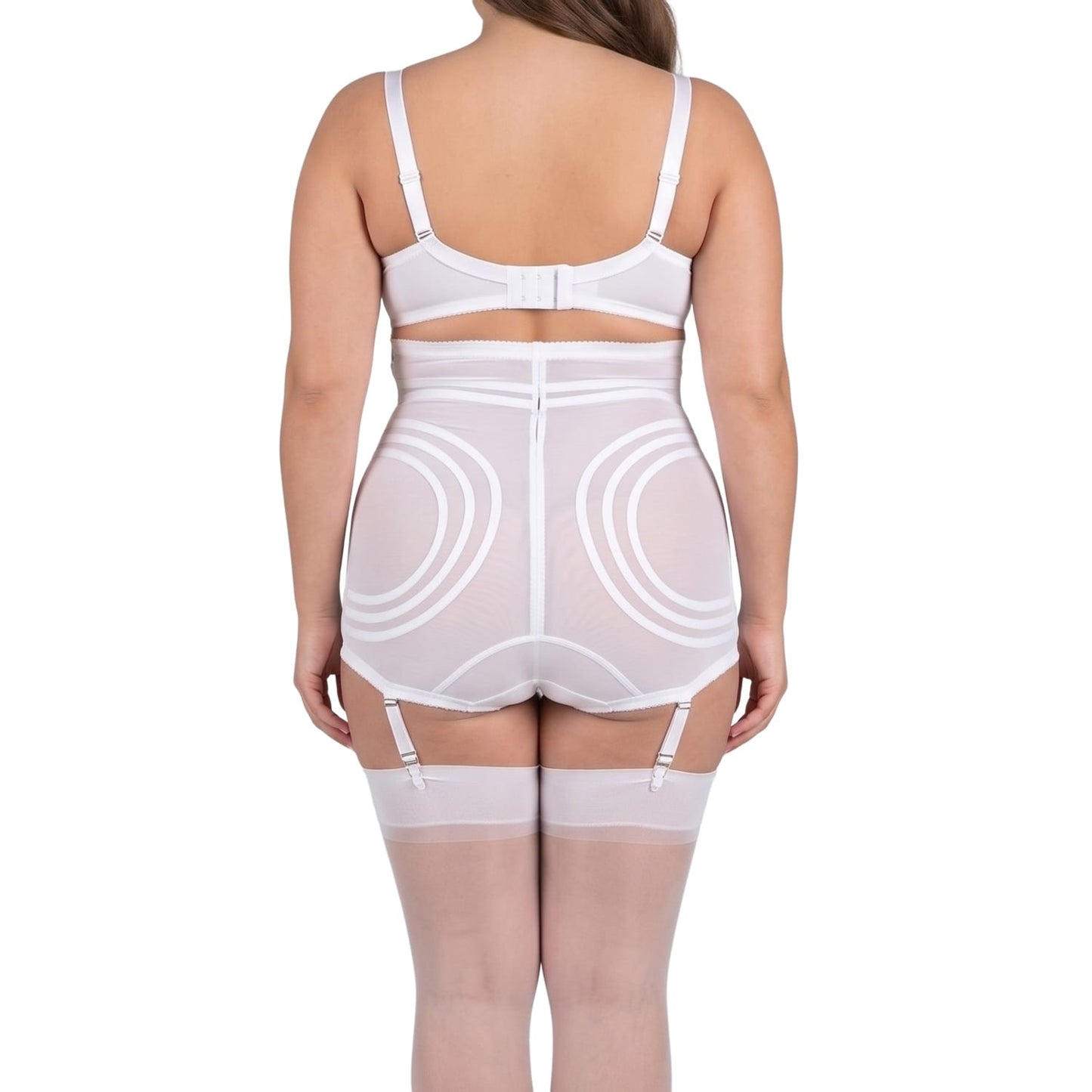 Style 6101 | High Waist Firm Shaping Panty with Zipper with Hook and Eye | Removable garters