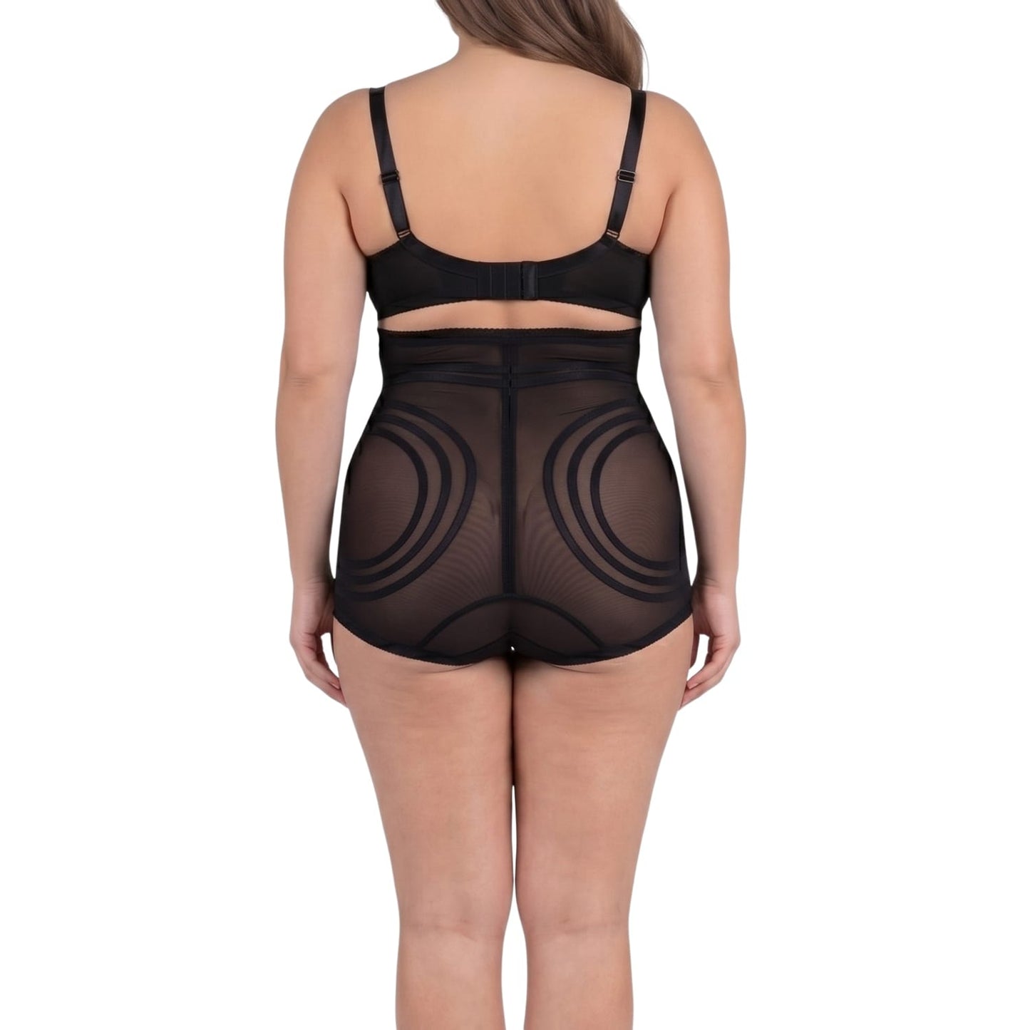 Style 6101 | High Waist Firm Shaping Panty with Zipper with Hook and Eye | Removable garters