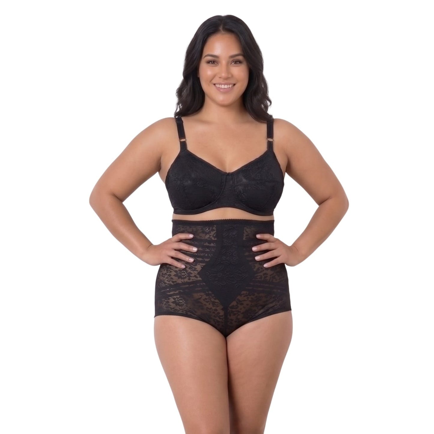 High Waist Extra Firm "No Roll" Panty Girdle with Detachable Garters | Style 6107