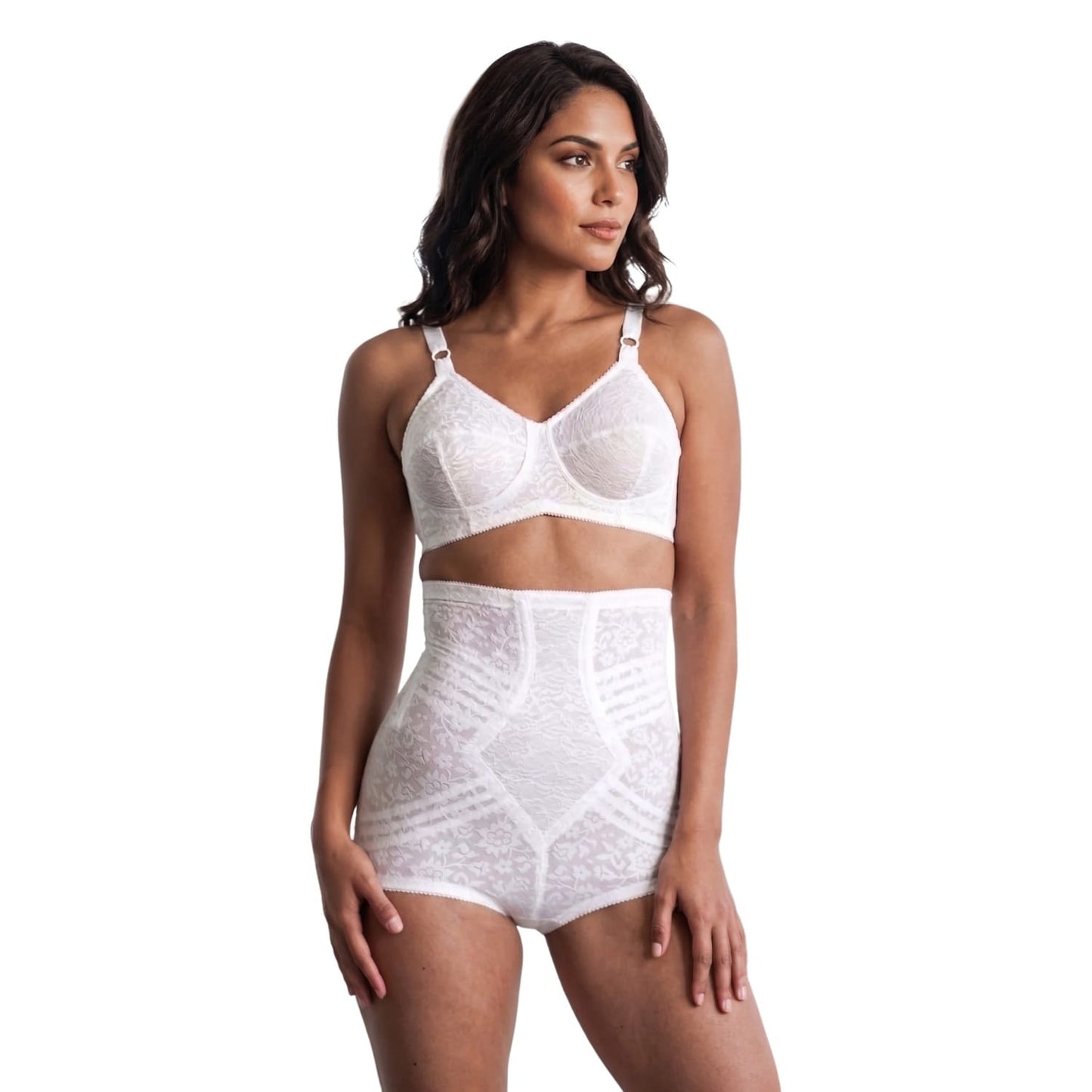 High Waist Extra Firm "No Roll" Panty Girdle with Detachable Garters | Style 6107