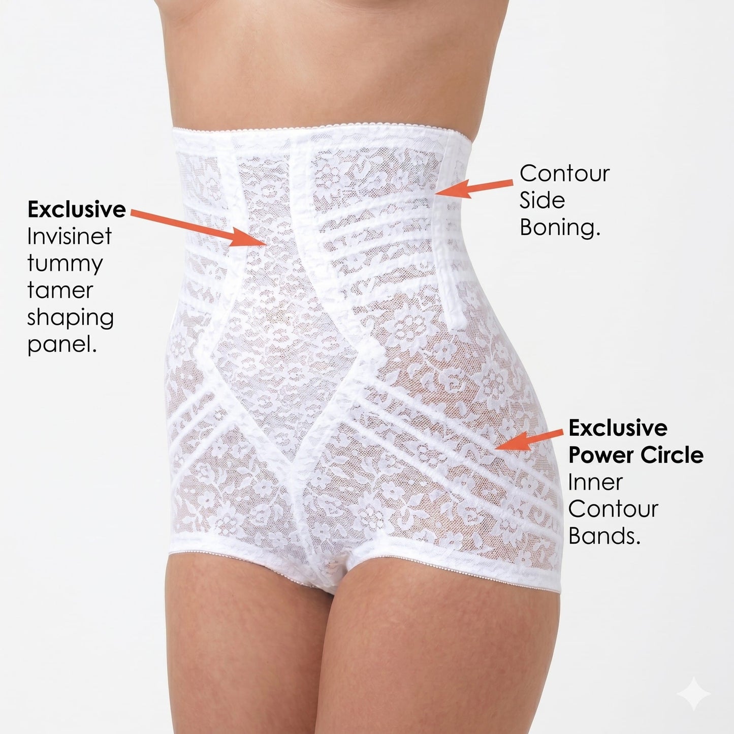 High Waist Extra Firm "No Roll" Panty Girdle with Detachable Garters | Style 6107