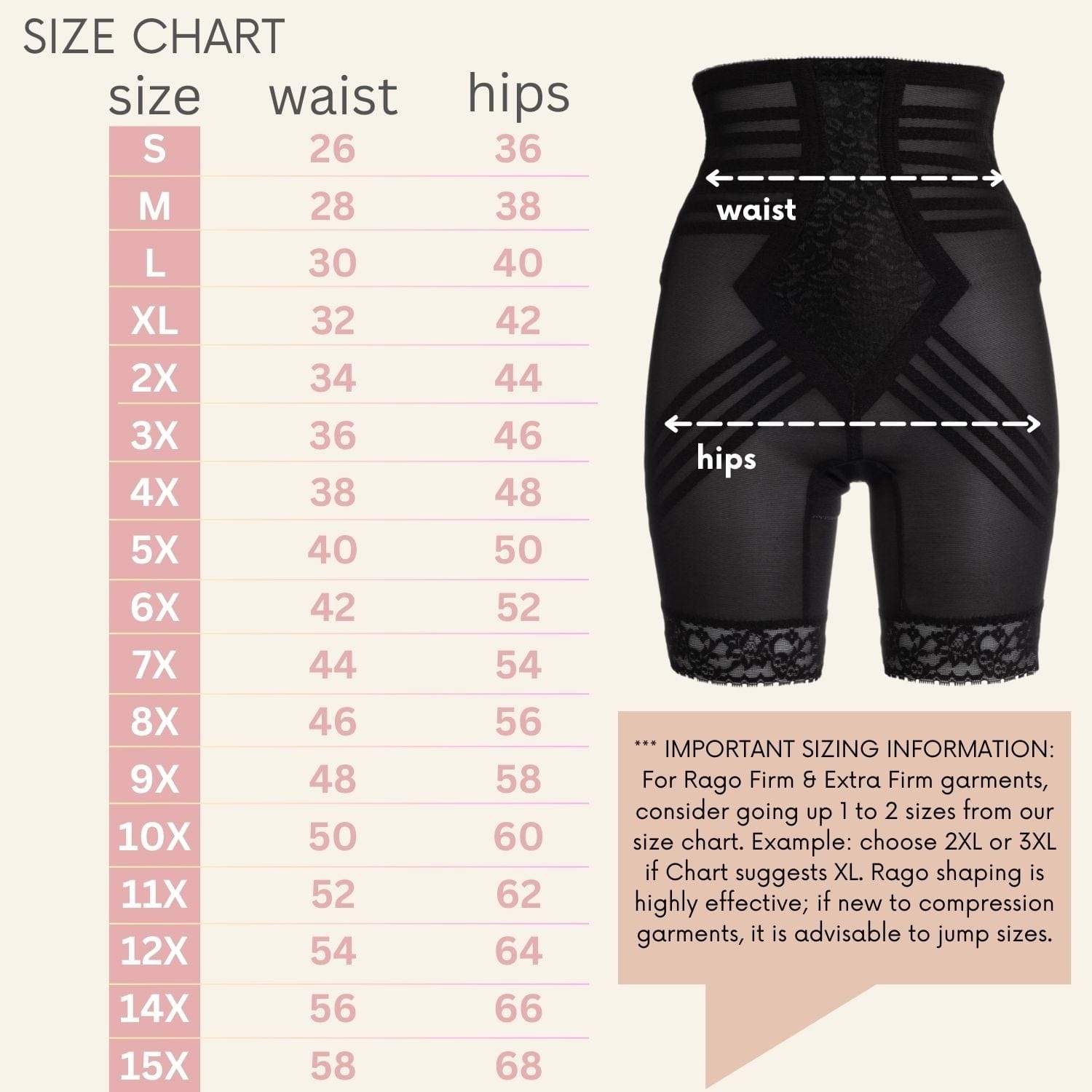 6209 Rago Rago 6209 | High Waist Thigh Shaper - Firm Control