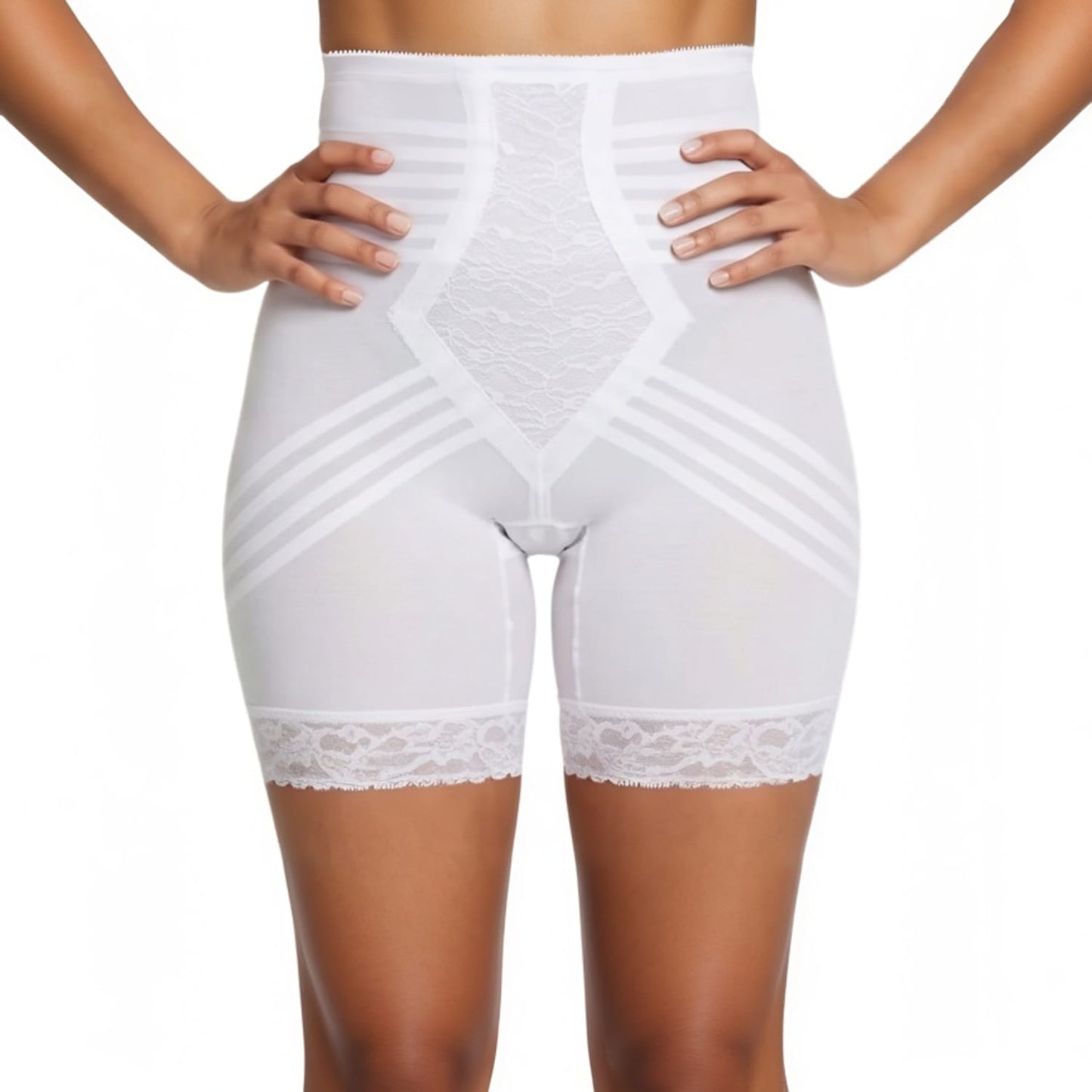 Style 6209 | Breathable High Waist Thigh Slimmer | No Roll Power Mesh Hourglass Shaper |  Firm to Extra Firm Support