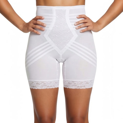 Style 6209 | Breathable High Waist Thigh Slimmer | No Roll Power Mesh Hourglass Shaper |  Firm to Extra Firm Support