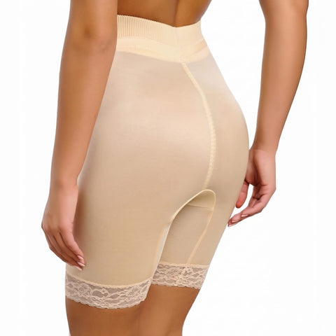 Style 6226 | High Waist Thigh Slimmer with Tulip Front Panel | Memory Compression Fabric | Medium Support