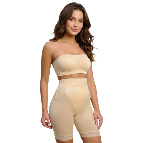 Style 6226 | High Waist Thigh Slimmer with Tulip Front Panel | Memory Compression Fabric | Medium Support