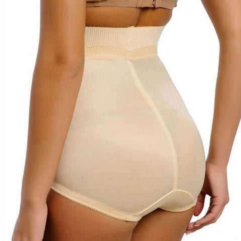Style 6296 | High Waist Panty Brief with Tulip Front Panel | Memory Compression Fabric | Medium Support