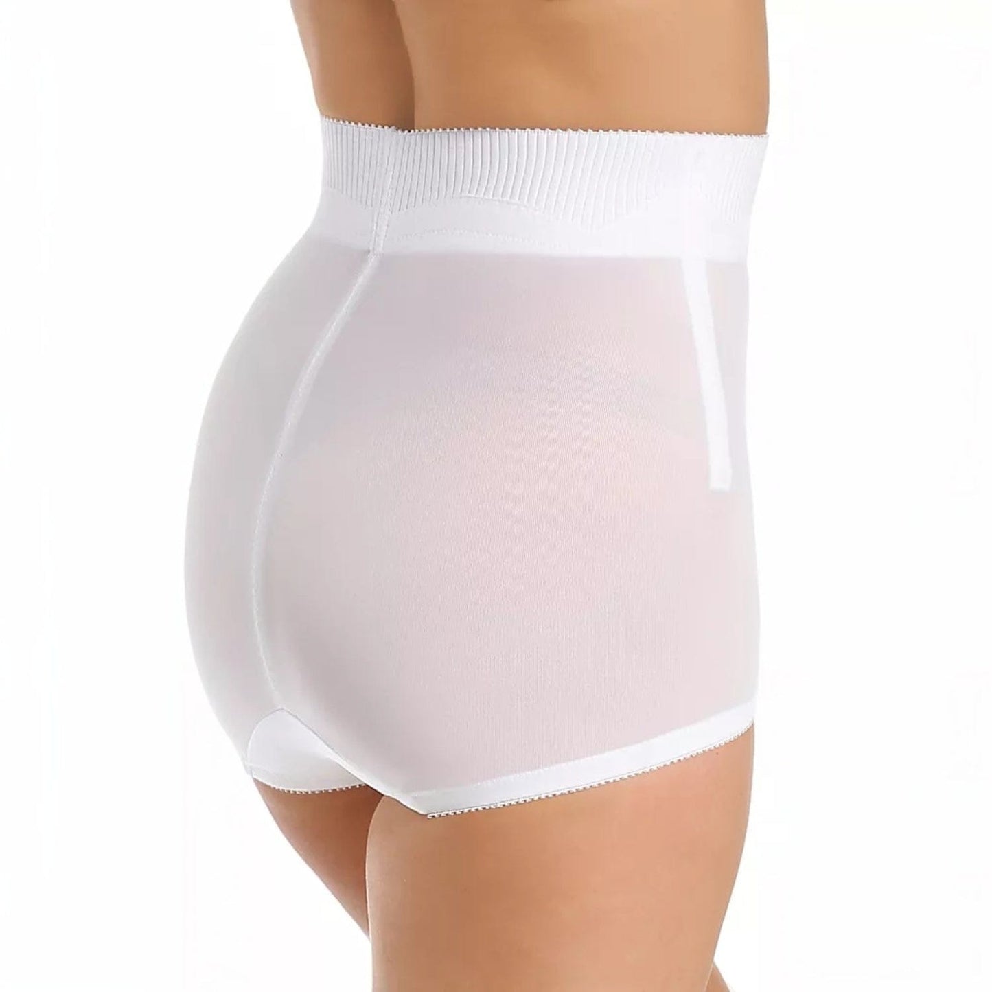 Style 6296 | High Waist Panty Brief with Tulip Front Panel | Memory Compression Fabric | Medium Support
