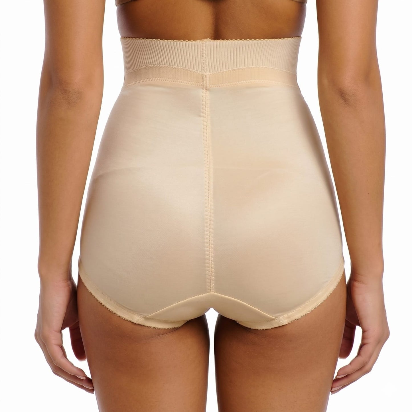 Style 6296 | High Waist Panty Brief with Tulip Front Panel | Memory Compression Fabric | Medium Support