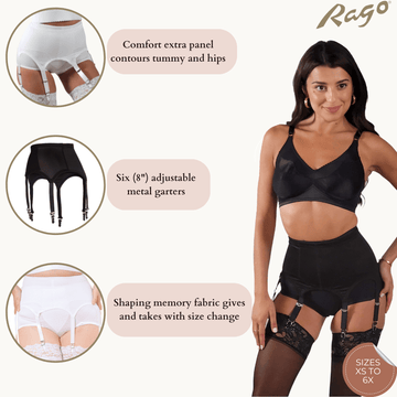 rago garter belt 72522 Rago Style 72522 - Garter Belt Medium Shaping, Black, XS main image 0