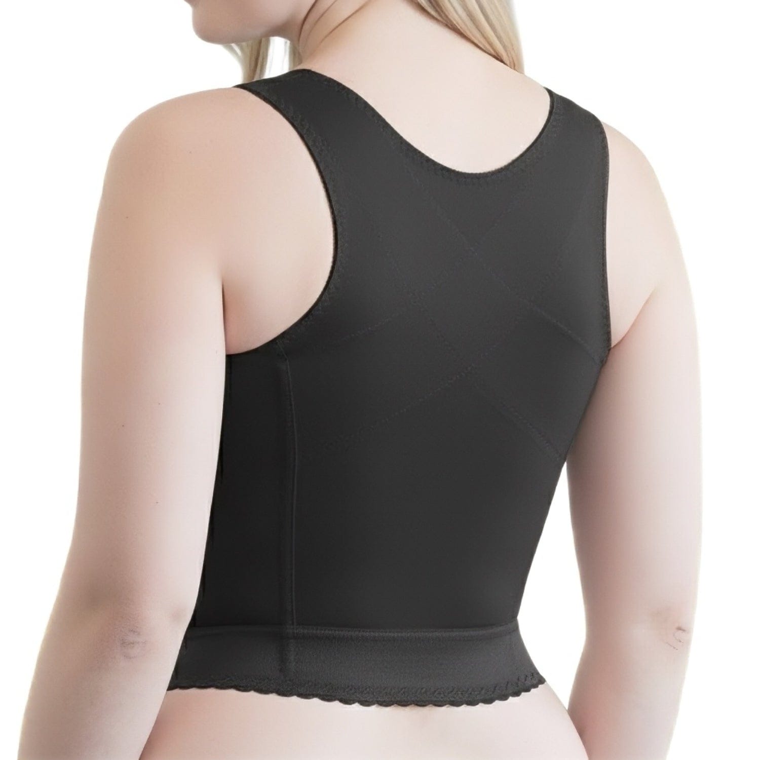 Black Longline Bra | Front Closure Back Support Bra