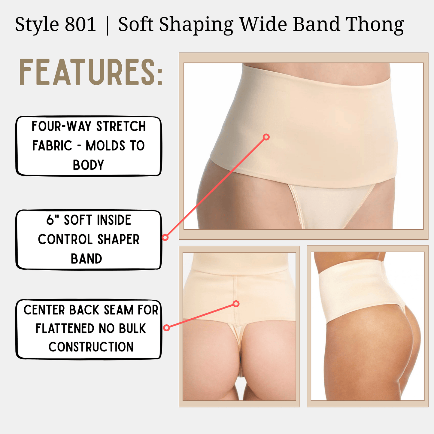 Style 801 | Soft Shaping Wide Band Thong