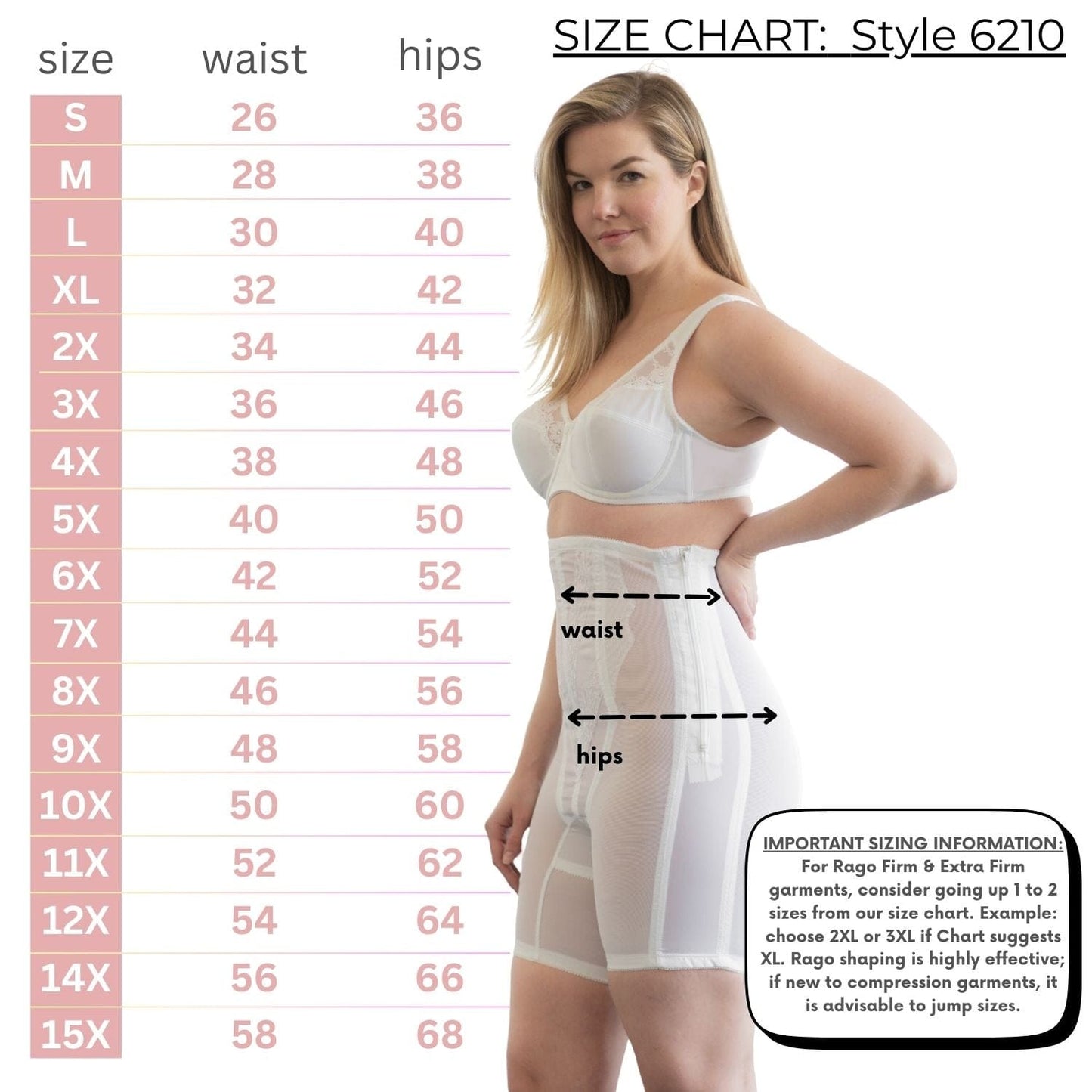 Style 6210 | High Waist Long Leg Shaper with Side Zipper |  Extra Firm Control