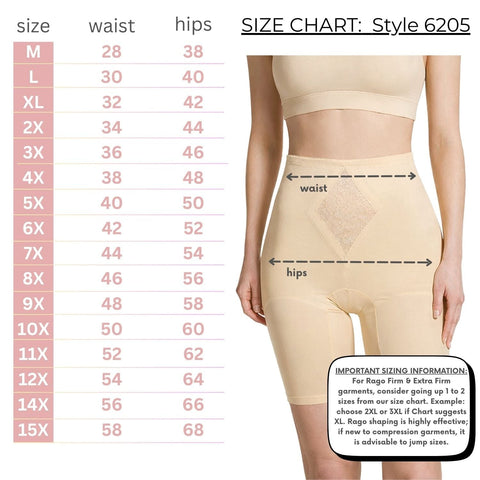 Style 6205 | Waistline Thigh Slimmer | Medium Support | Tummy Control