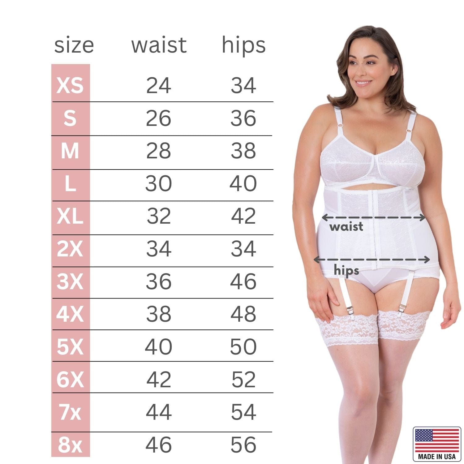 Rago 21 | Girdle with Garters | White or Black Waist Trainer
