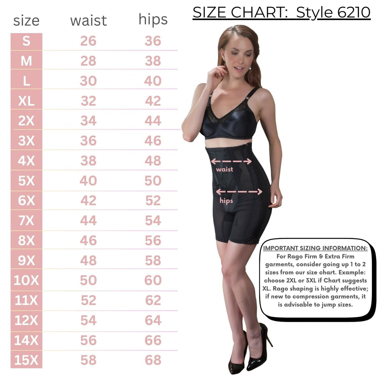 Style 6210 | High Waist Long Leg Shaper with Side Zipper |  Extra Firm Control