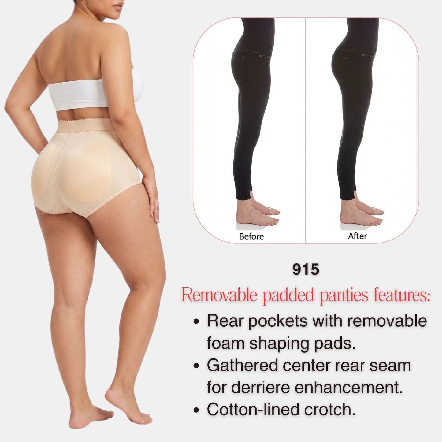 High Waist Padded Panty Light Control | Style 915