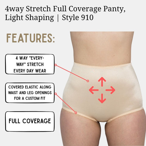 4way Stretch Full Coverage Panty, Light Shaping | Style 910