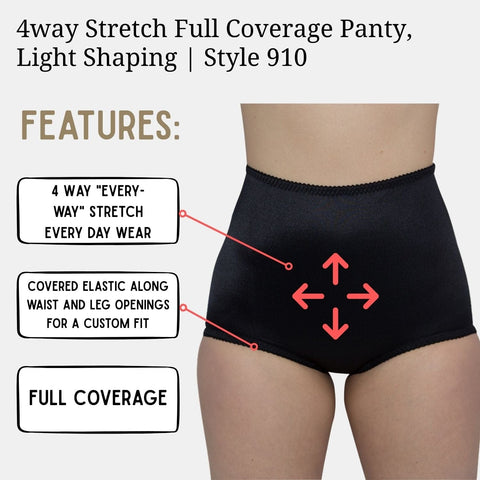4way Stretch Full Coverage Panty, Light Shaping | Style 910